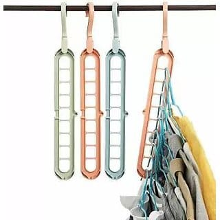 S4 Magic Hangers Nine Holes Hangers Space Saving Clothes Hangers Closet Organizer Hanger Pack of 3
