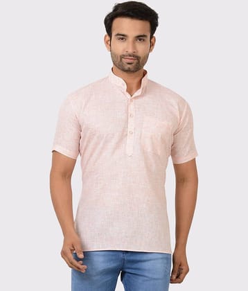 Maharaja - Orange Linen Men's Regular Kurta ( Pack of 1 )