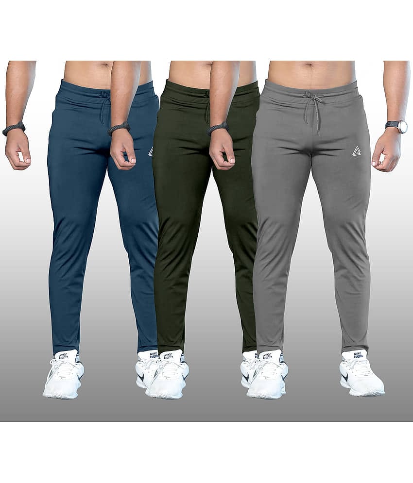 FTX Olive Green Lycra Men's Trackpants ( Pack of 3 )