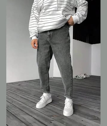 WOOMNY Regular Fit Faded Men's Jeans - Charcoal ( Pack of 1 )