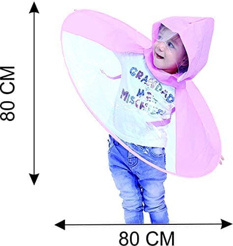 UFO Foldable Raincoat | Folding Umbrella | Creative Gifts | Hat Umbrella for Rain | Free Size | Pink