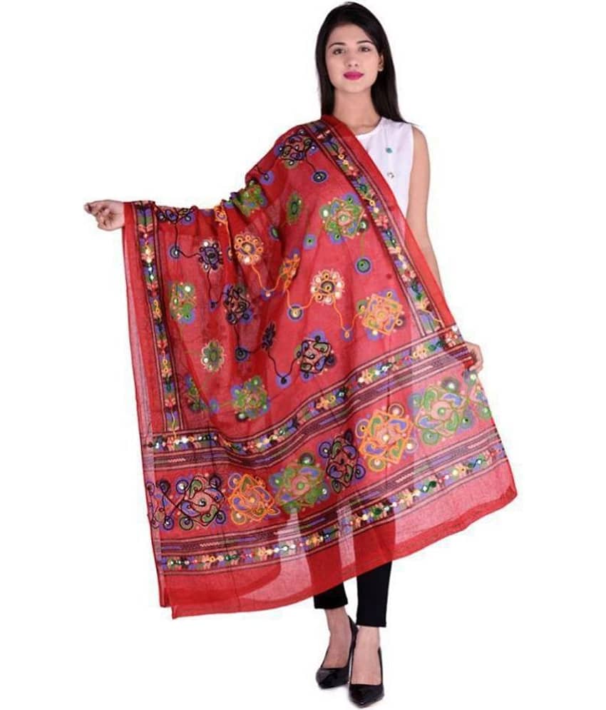 Apratim Red Cotton Dupatta
