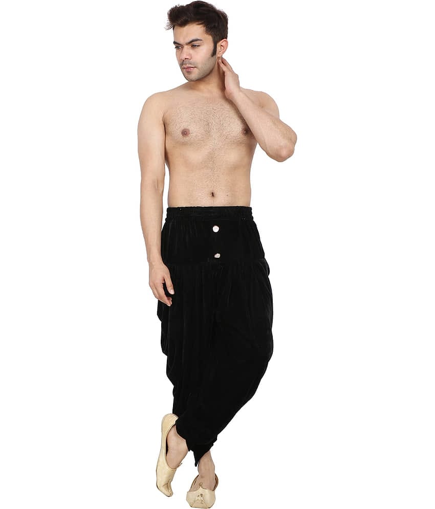 GN hub Viscose Men's Dhoti Black ( Pack of 1 )