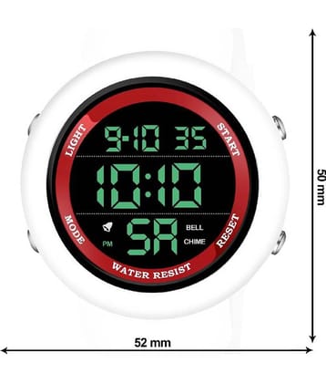 Renaissance Traders - White PU Digital Men's Watch