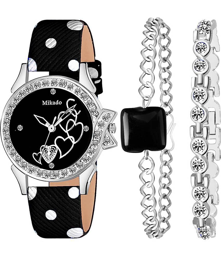 Mikado Leather Round Womens Watch