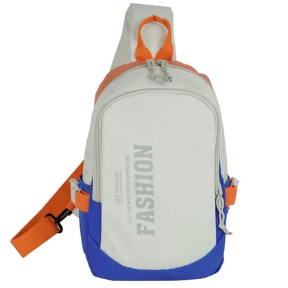 Storite Sling Bag for Men Stylish Crossbody Backpack, Travel Daypack Messenger Bags, One Shoulder Side Pouch (White/Blue)