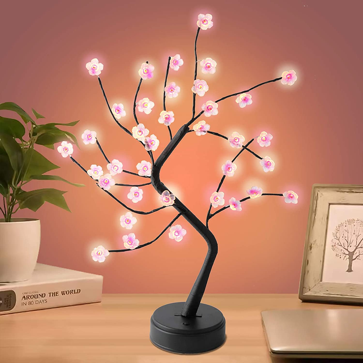 GLOWSERIE Elegant LED Flower Tree Lamp – Soft Glow Home Decor Light