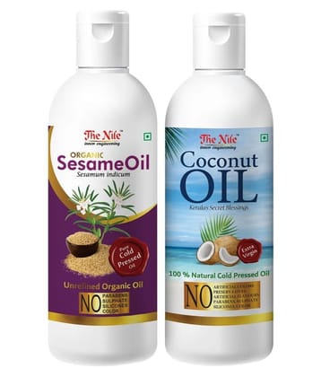 The Nile Sesame Oil 150 ML +  Coconut Oil 200 ML Hair Oil 350 mL Pack of 2