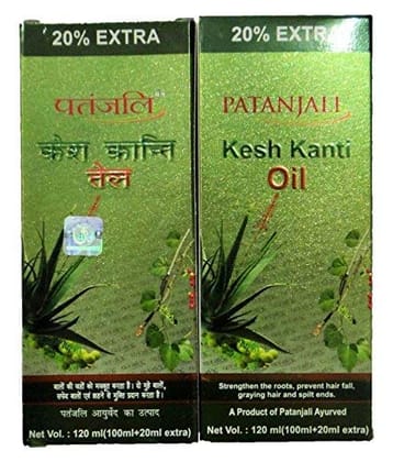Patanjali Kesh Kanti Oil, 120ml (Pack of 2) Patanjali Kesh Kanti Oil, 120ml (Pack of 2) - 120 ml (Pack of 2)
