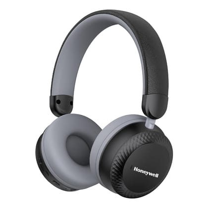 Honeywell Moxie V20 Bluetooth v5.4 On-Ear Headphones with Mic, ENC, 25H Playback, Deep Bass, IPX4, Aux, Stereo Sound, 40ms low latency Gaming Mode- Black