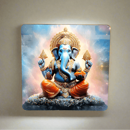 God Idol Wall Painting - The Lord Ganesha-H: 24 | L: 24 Inch