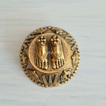 Premium Brass Tirupati Balaji Charana Paduka - 1.5 Inch Height Premium Brass Tirupati Balaji Charana Paduka - 1.5 Inch Height
