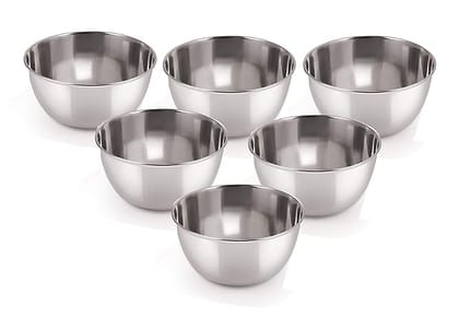 Neelam Stainless Steel 5.5 26 G Prem Vati, 200 Ml, Silver, Set Of 6