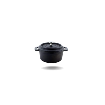 Trilonium Cast Iron Mini Cocotte Serving Pot 10 cms, Pre-Seasoned