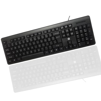 HP K100 Wired Keyboard, Quick, Comfy and Accurate, USB Plug & Play Setup, LED Indicators Compatible with Desktop, Laptop (Black)