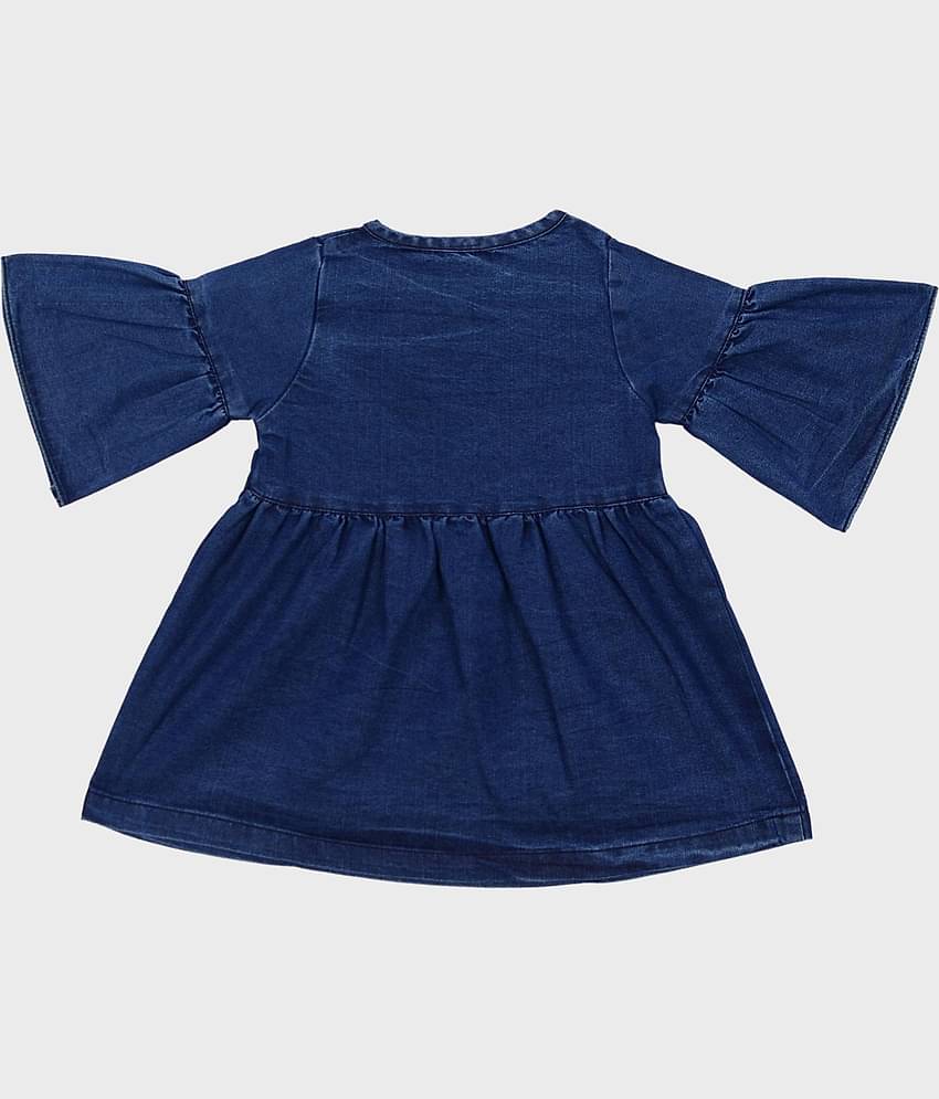 Me N My CLOSET Denim Frock For Girls ( Pack of 1 , Blue )