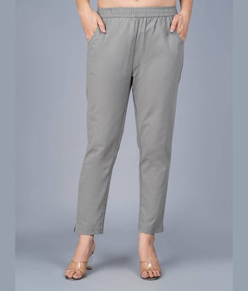 QuaClo - Grey Cotton Regular Women's Casual Pants ( Pack of 1 )