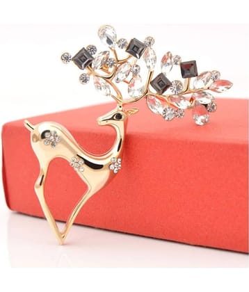 YOUBELLA Golden Brooches & Saree Pins ( Pack of 1 )