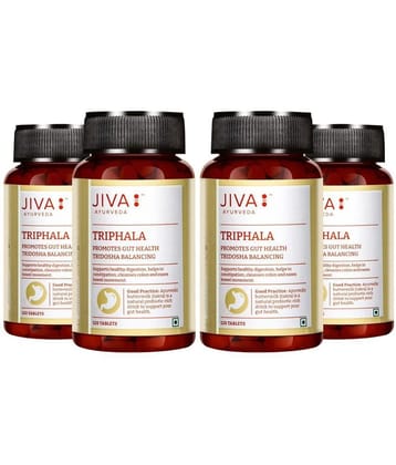 Jiva Triphala 120 Tablet | 100% Pure & Natural Ayurvedic Formulation | Antibacterial & Anti-Oxidants | Detoxify Immunity Booster | Blood Purifier Bowel Wellness | Relives Constipation - 120 