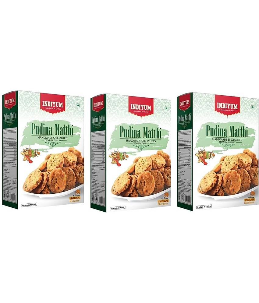 Indiyum Snack Pudina Matthi 400gm (Pack of 3)