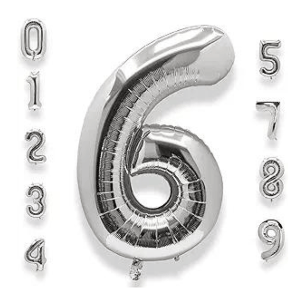 16" Numerical 6 Silver Balloon - Party and Festive Needs | Buy online on ZillyBuy