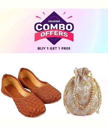 Anjaneya Creations Tan Women's Juttis
