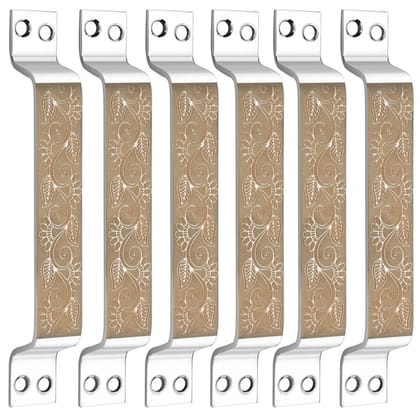 S-GUARD Stainless Steel Door & Cabinet Handles, Knobs Handles-Size-6 Inch-6 Pcs-Laser Printed Design-SSL41
