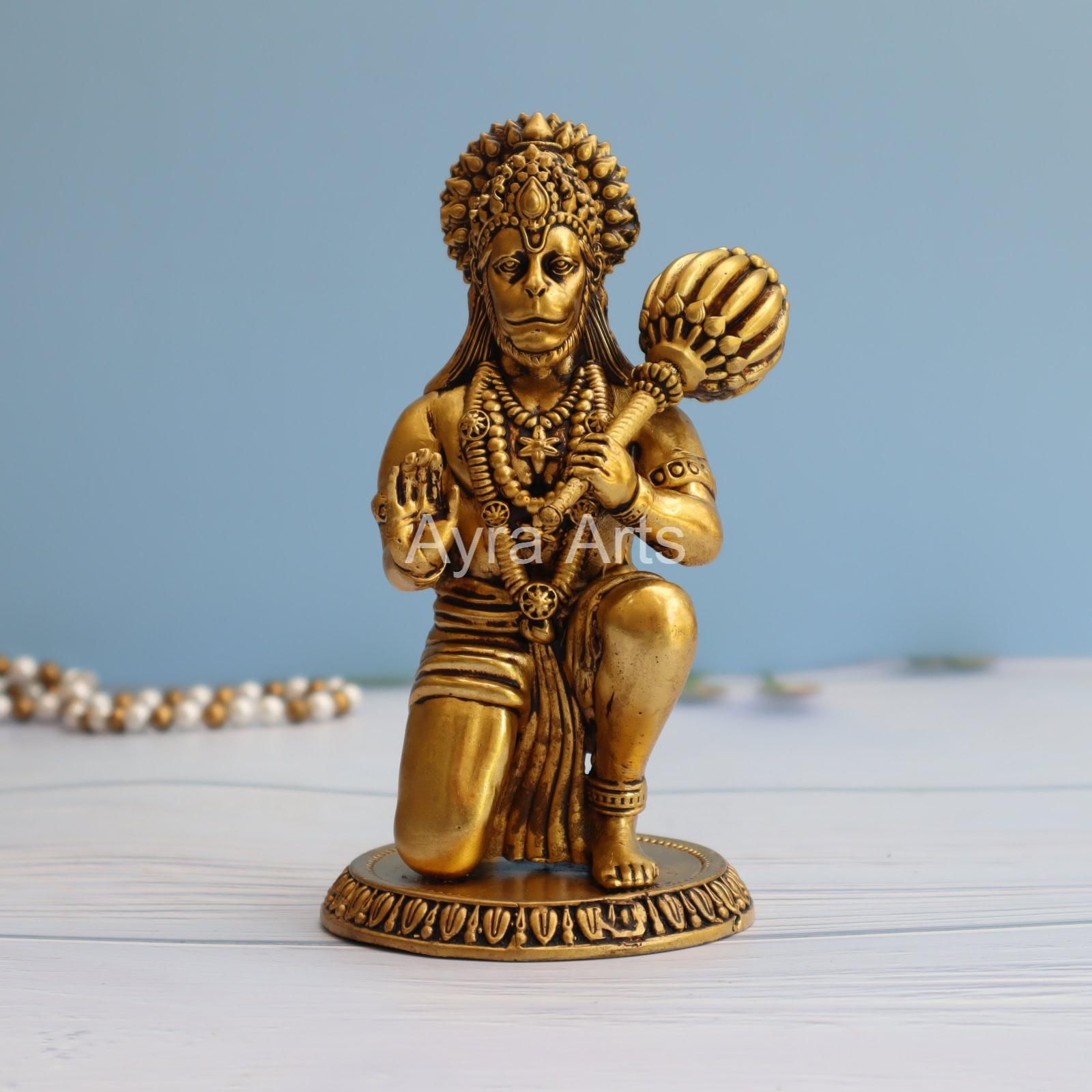Premium Brass Hanuman Idol - 6.5 Inch Height