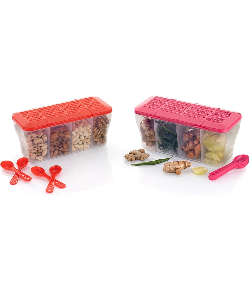 OFFYX - Dry Fruit Container PET Multicolor Spice Container ( Set of 2 )