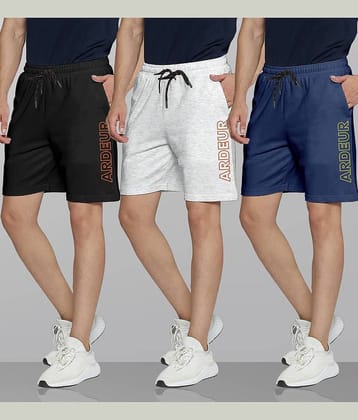 Ardeur Multi Cotton Blend Men's Shorts ( Pack of 3 )