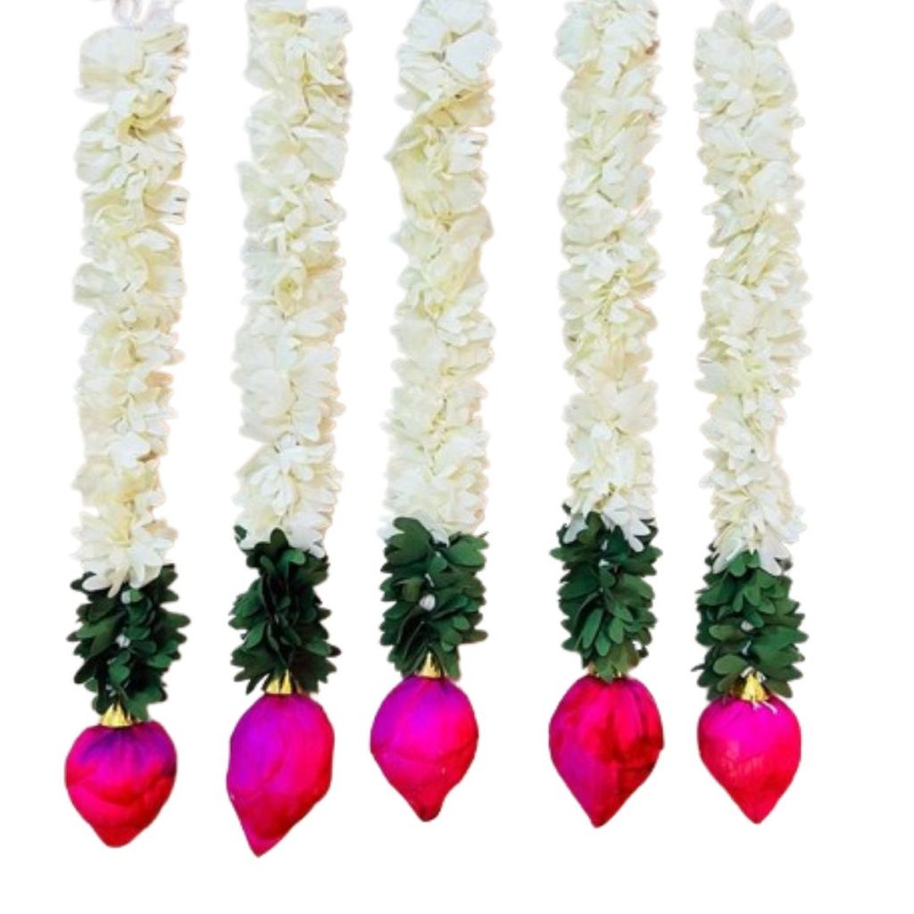 Lotus Flower Hanging Garlands for Temple  Decorations -Pack of 5 - Party and Festive Needs | Buy online on ZillyBuy