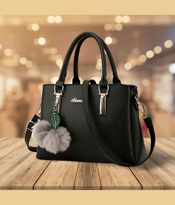 The monaina crapt Shoulder Bag PU Set of 1 ( Black )