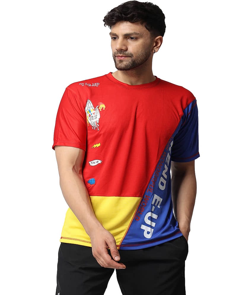 yellow tree Pack of 1 Polyester Regular Fit Men's T-Shirt ( Red )