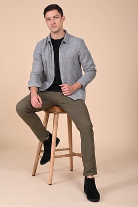 Ultima - Melange Waffle Dobby Jacket - Grey-S-38 / GREY