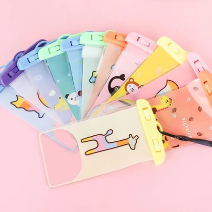 Animal Panda Waterproof Dry Phone Pouch Cover For Rainy Swimming Diving Surfing-Cat (Blue)