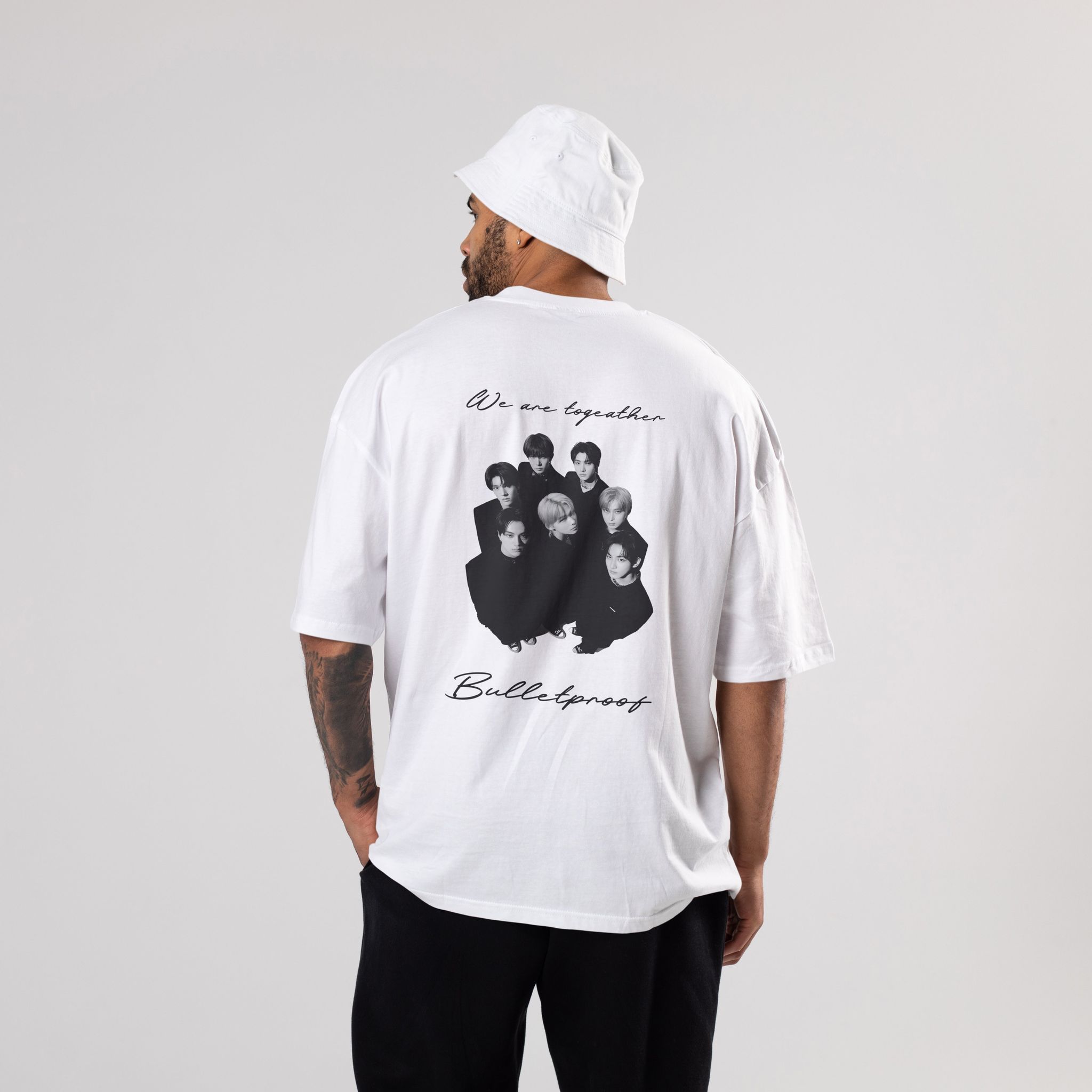 BTS Oversized T-Shirt-S / White / 240 GSM (100% Cotton)