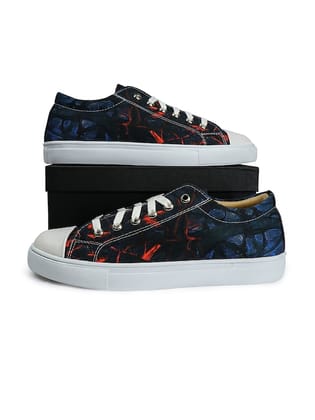 Men Printed Low Ankle Comfort Insole Canvas Contrast Sole