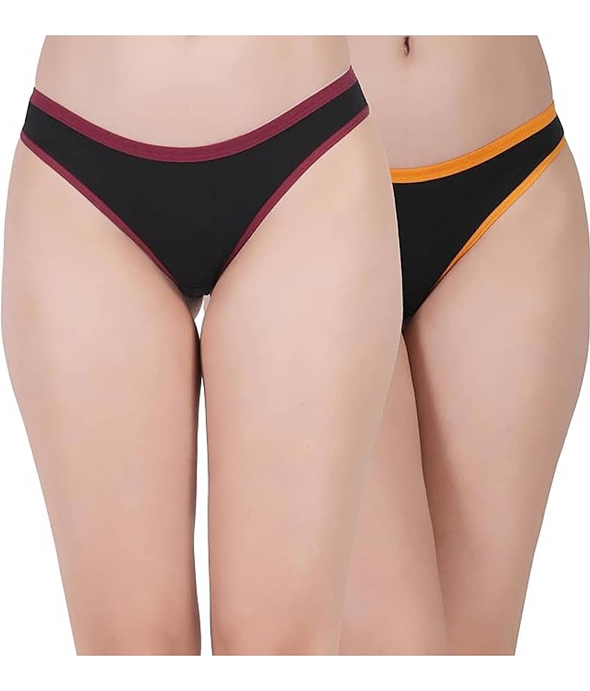 Louis Craft Pack of 2 Cotton Thongs For Women ( Multicolor5 )