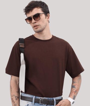 PP Kurtis - Brown Cotton Oversized Fit Men's T-Shirt ( Pack of 1 )
