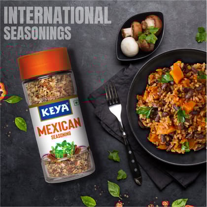 Keya Mexican Seasoning 50g l Natural & Healthy Spice Blend for Pizza, Pasta| Glass Bottle | Premium Herbs and Spices I No Preservatives