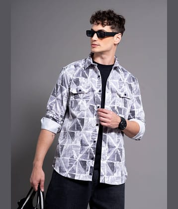 Paul Street Cotton Blend Slim Fit Printed Full Sleeves Men's Casual Shirt - Grey ( Pack of 1 )