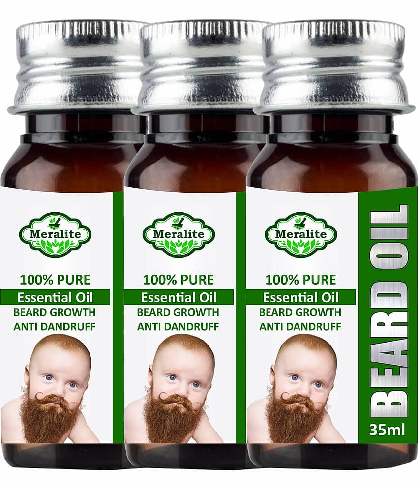 MERALITE Natural Beard Oil Hair Oil 105 ml Pack of 3