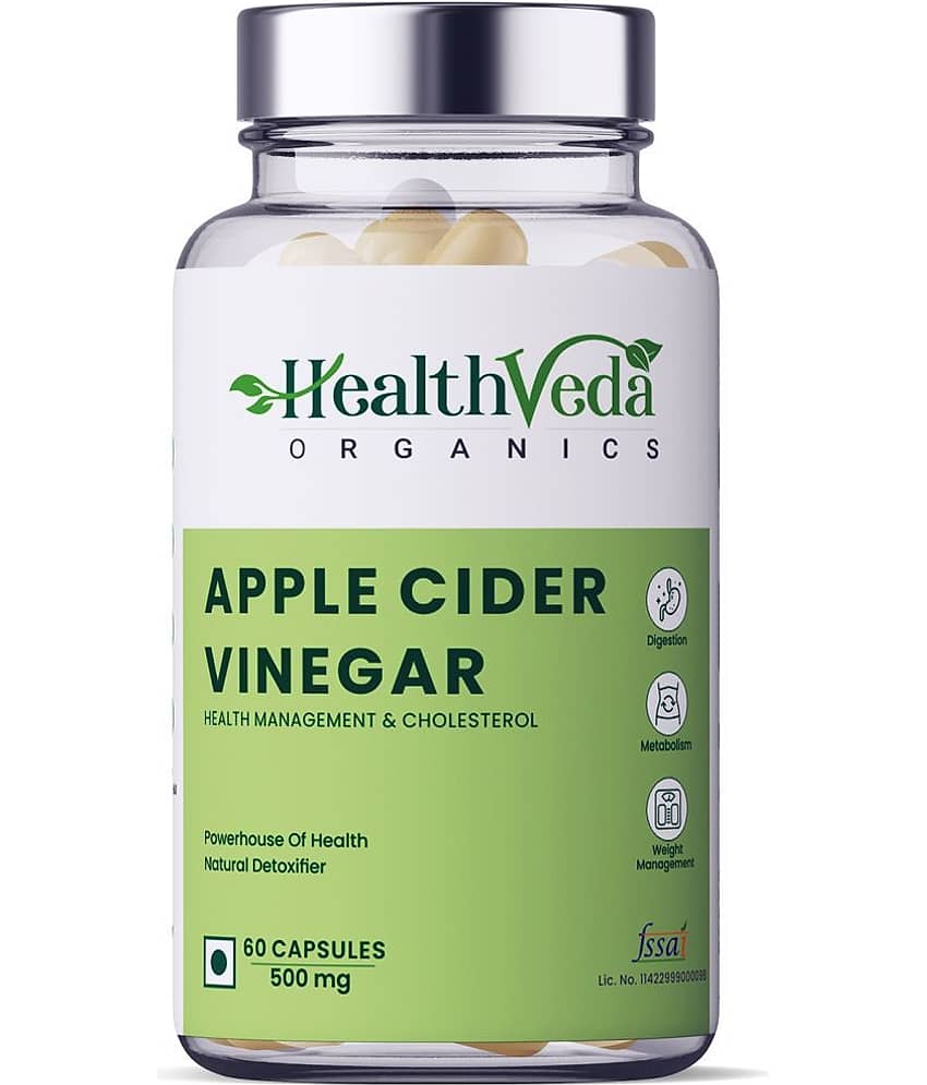Health Veda Organics Apple Cider Vinegar for Weight Loss Management | 60 Veg Capsules