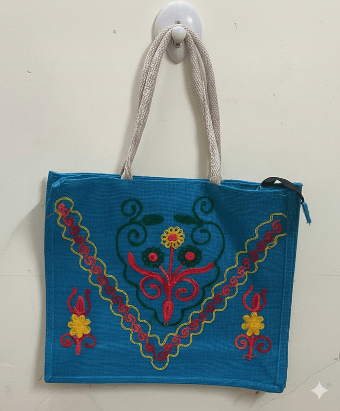 Baggz And Baggz Royal Blue Premium Jute Bag with Butterfly Design (Free Size) | Eco-Friendly & Durable | Return Gifts & Celebrations