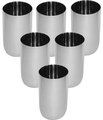 A & H ENTERPRISES - Daily Use Water Steel Glasses Set 300 ml ( Pack of 6 )