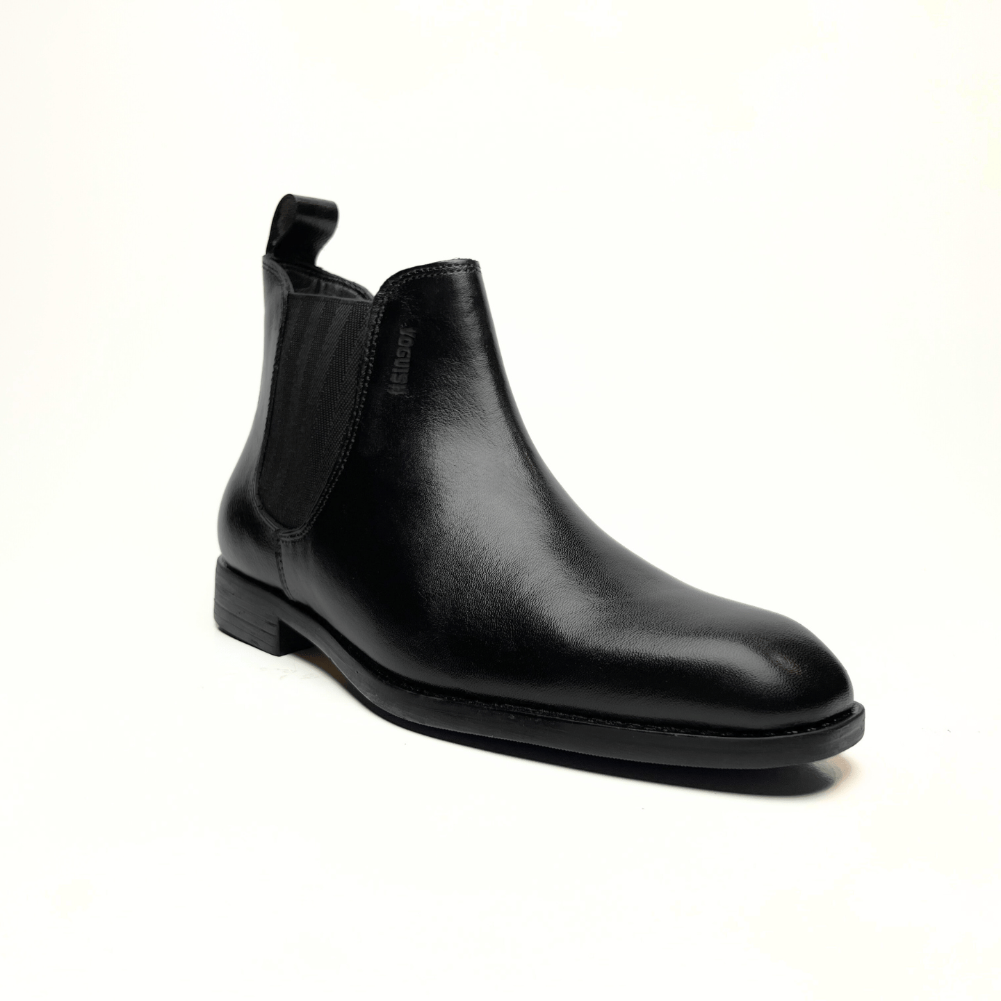 Leather Chelsea Italian Boots (Black)(bl-201)-6