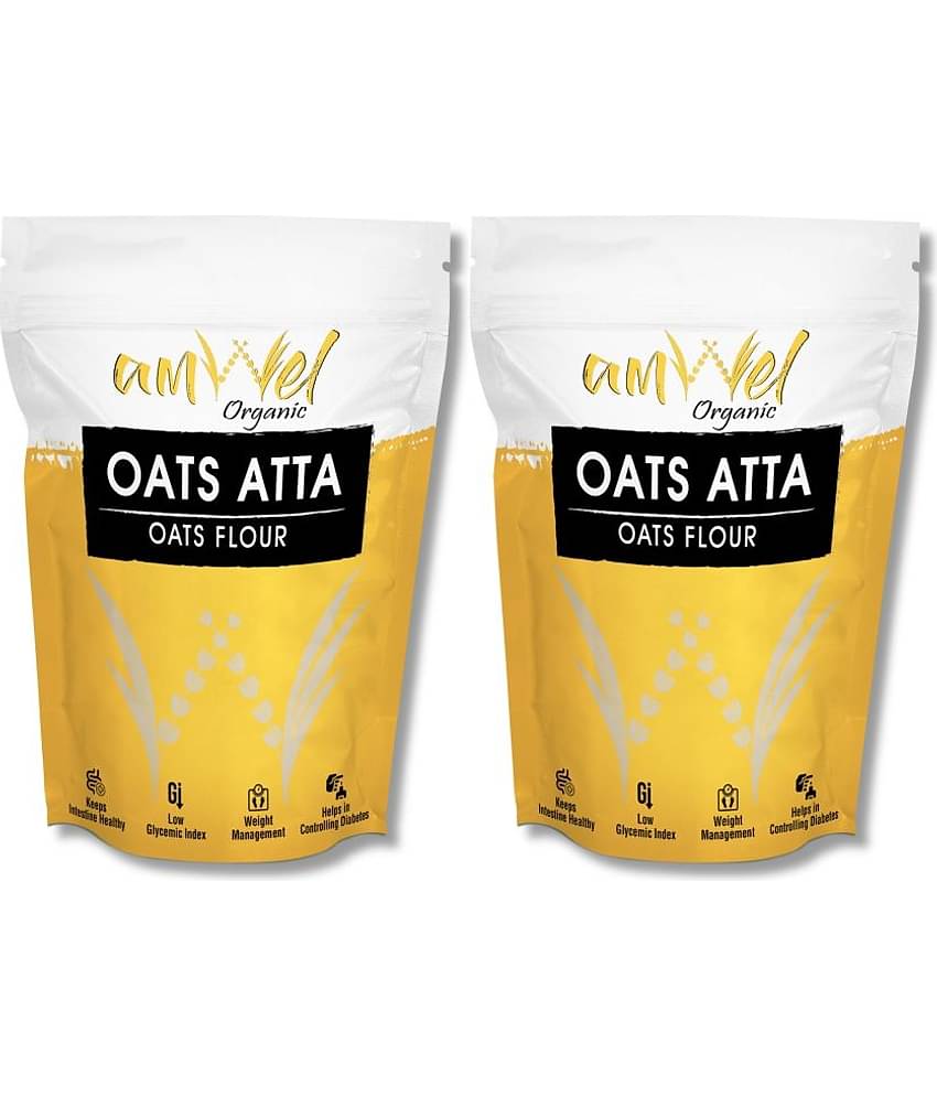 Amwel Oats Atta | Oats Flour | Diabetic Friendly Low GI  900 gm Pack of 2