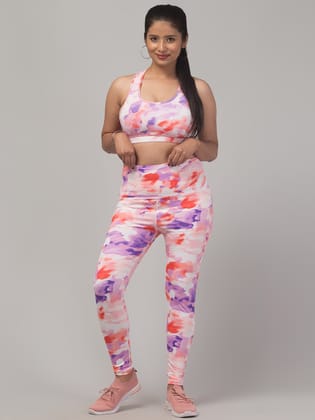 WUGO::Latest Stylish High Quality Printed Sports Wear Set/Printed Gym Tights and Bra Set/Printed Yoga Wear Set For Women's & Girls
