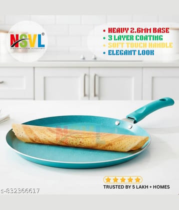 NSVL BLUE TAWA Non Stick Aluminium Dosa Tawa/Flat Tawa Sandwich Bottom Bakelite Handle 3 mm Thickness 26 cm Diameter