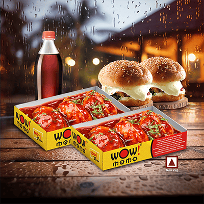 Chk PanFried Momo(Tomato Garlic)6P +Chk Moburg 2P+One250ml Soft Drinks